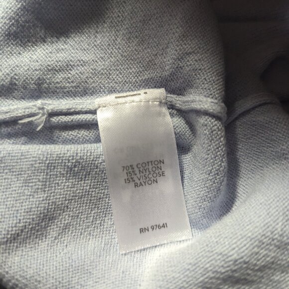 J Jill Women Sweater Light Blue Med Corgi Dog V Neck Long Sleeve Medium Puppy - Picture 6 of 7